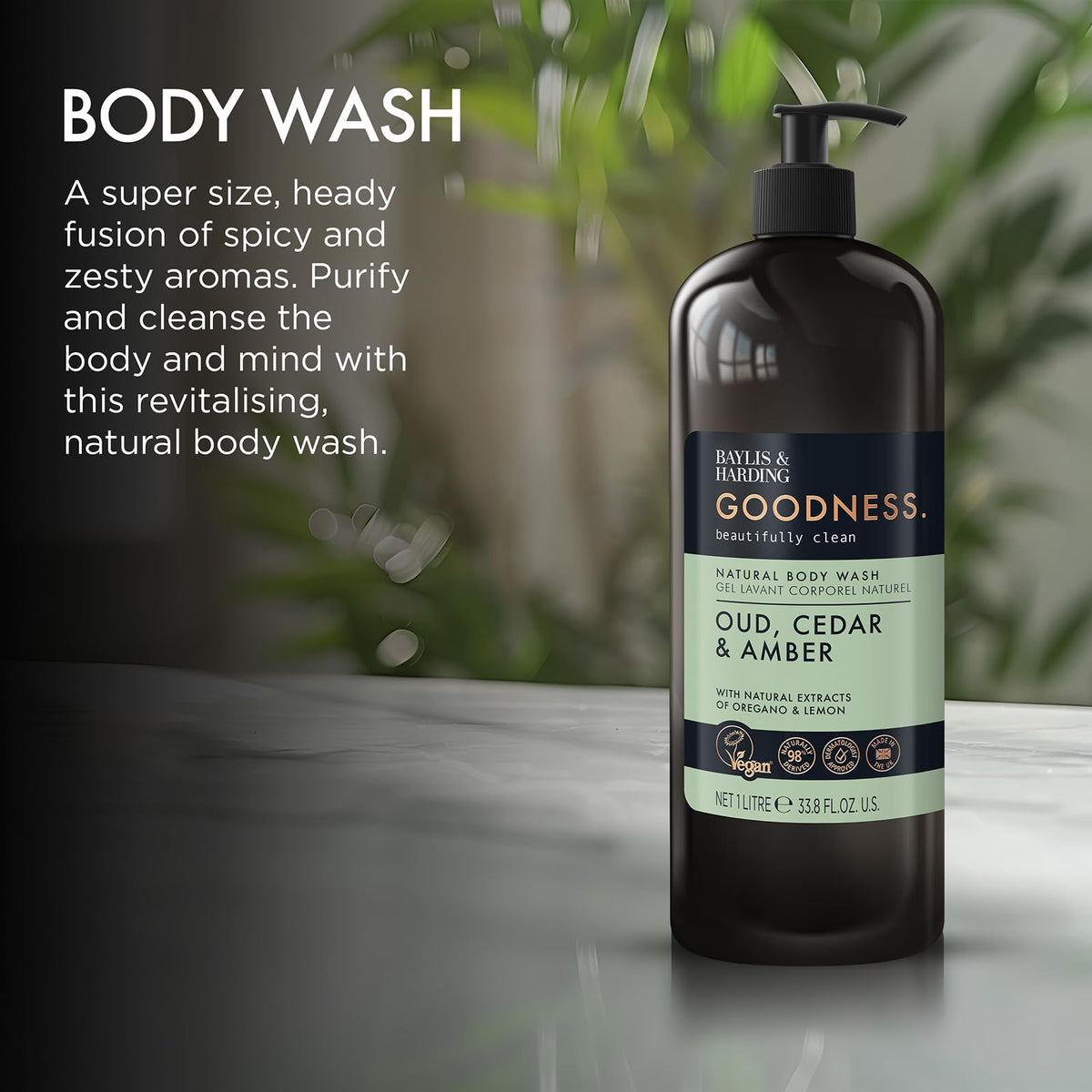 Baylis & Harding Goodness Natural Body Wash 500ml 3 pack