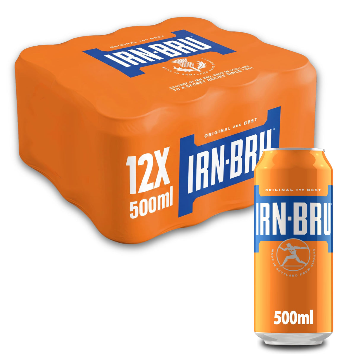IRN-BRU Carbonated Soft Drink, 24 Pack, 330ml Cans