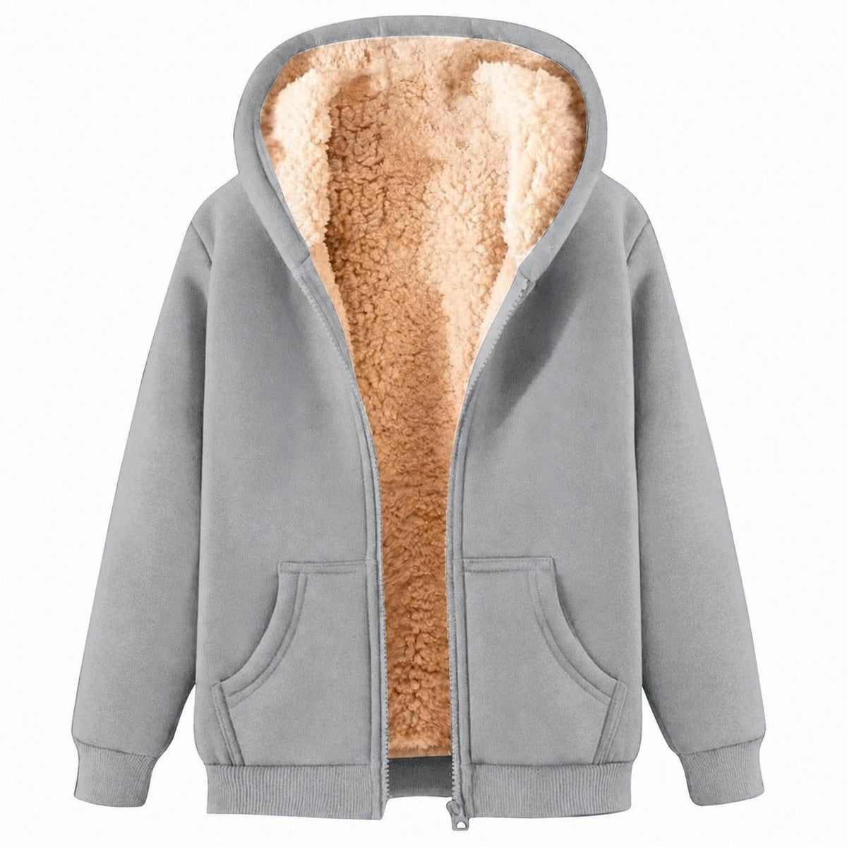 Womens Teddy Fleece Hoodies Sherpa Lined Fuzzy Jacket with Pockets Full Zip Hooded Sweatshirts Ladies Fall Winter Warm Jumper Coat Outwear Thermal Outfits Clothing