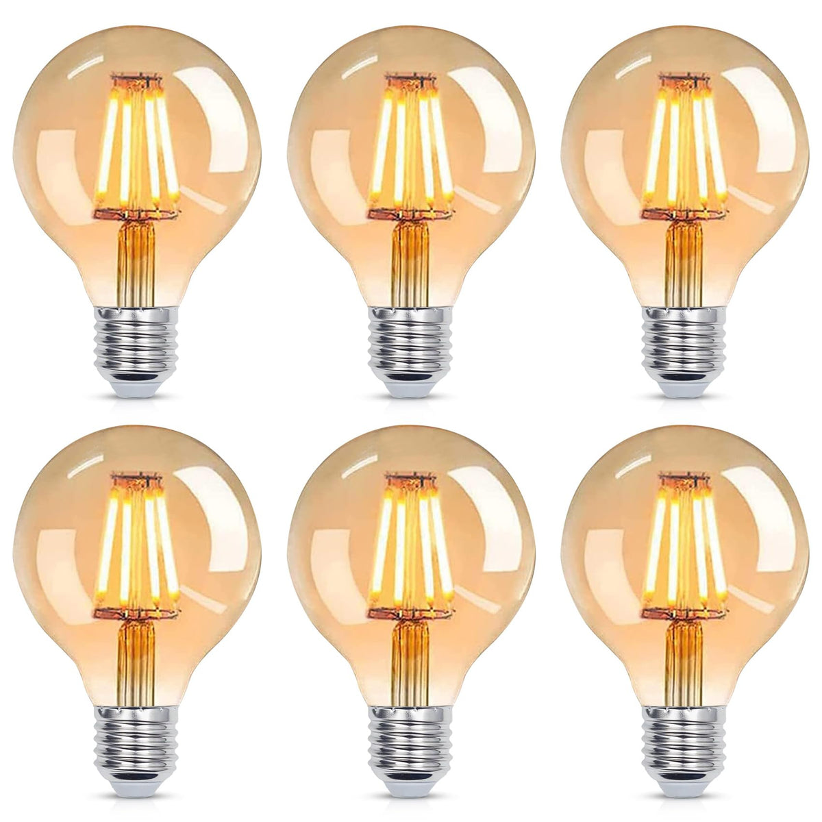 YUNRRD Vintage Light Bulb E27 Screw LED Edison Bulb,Warm White,4W,2Pcs