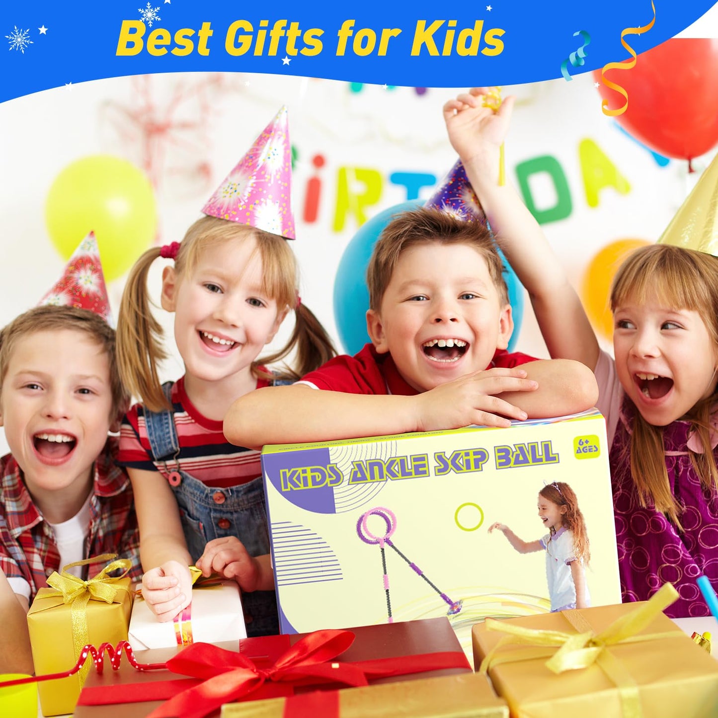 Hot Bee Ankle Skip Ball for Kids with Counter, Timer, Cal Calculator, Girl Birthday Gifts for Age 5 6 7 8 9 10+, Rechargeable Foldable Sports Toy Skip it Toy for Kids Xmas Present