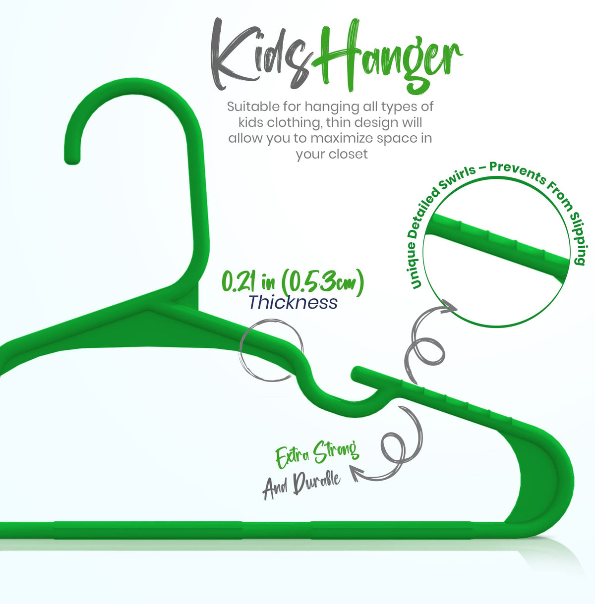 Utopia Home 20pcs Kids Hangers - 28cm Plastic Baby Hangers for Closet - Kids Hanger for Clothes and Baby Hanger for Closet - for Daily Standard Use (Grey)