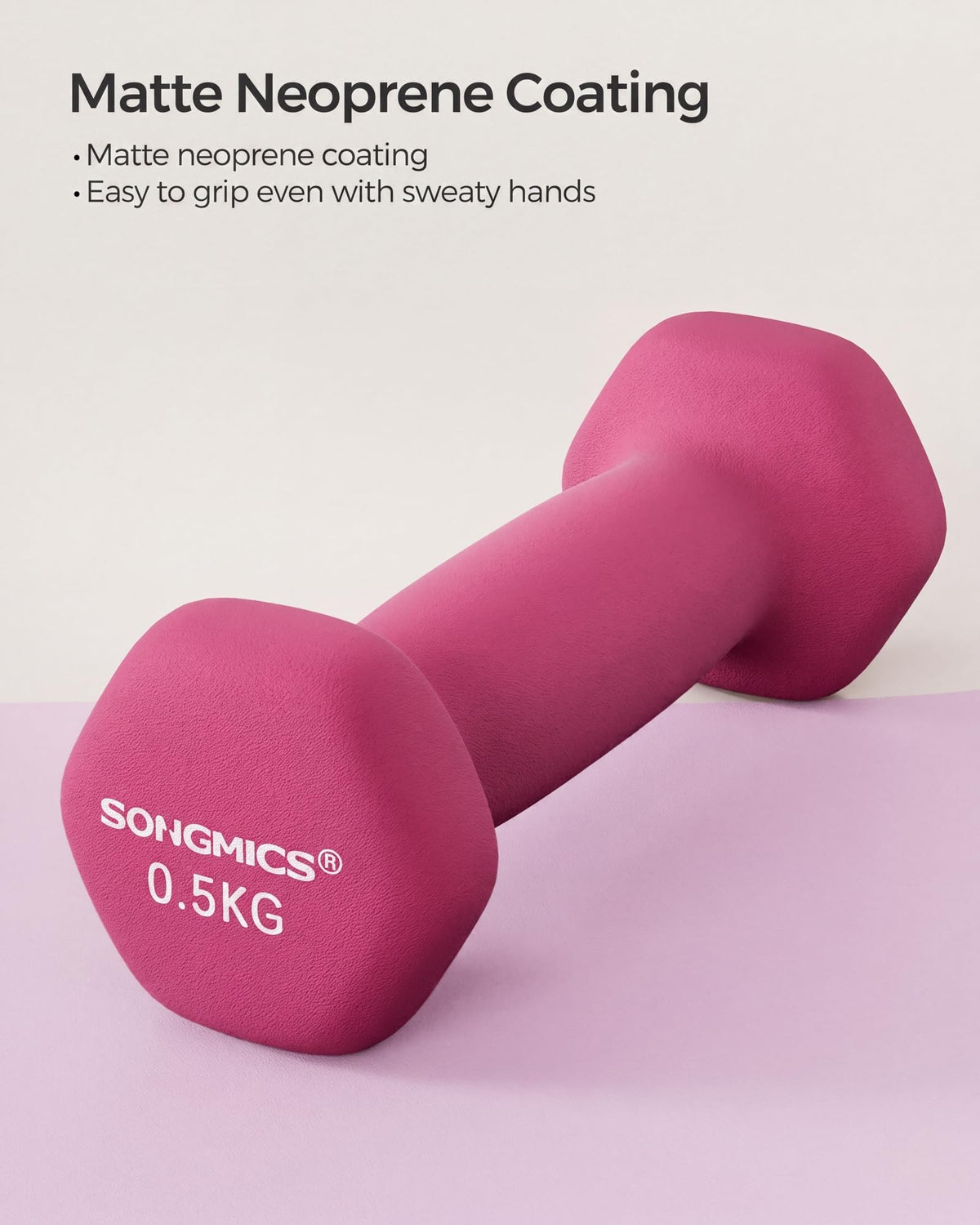 SONGMICS Set of 2 Hex Dumbbells with Neoprene Coating for Strength Training, Fitness, Home Workout