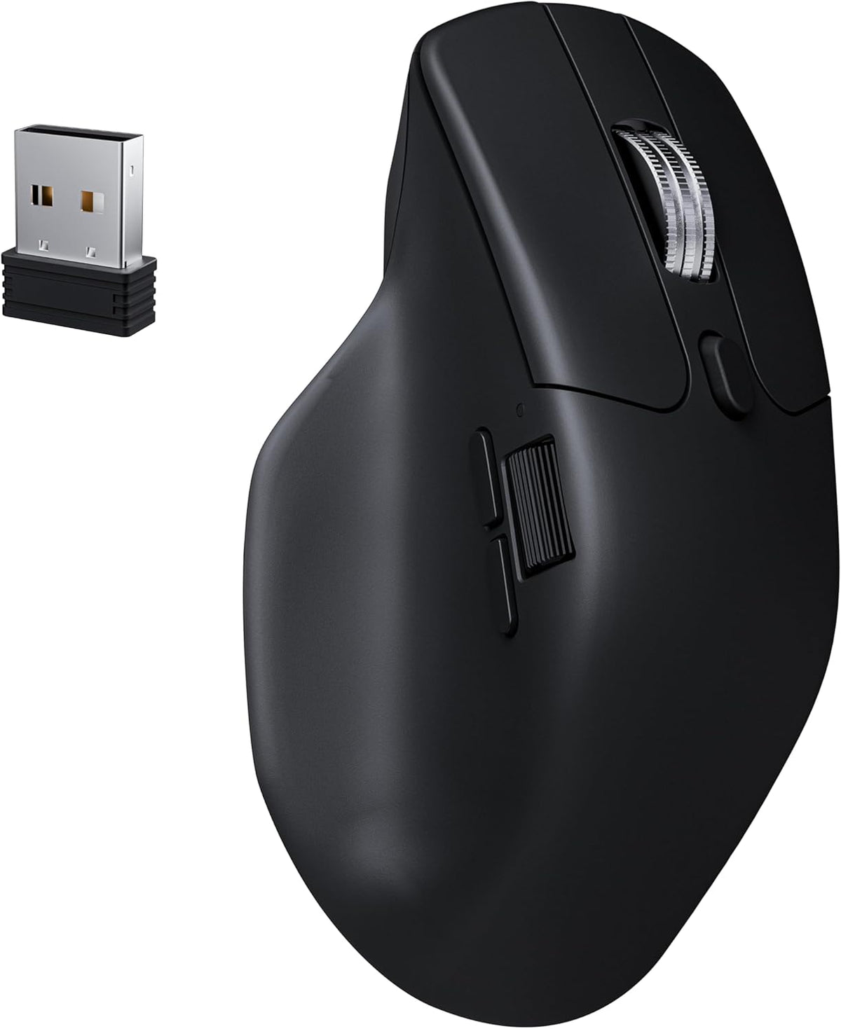 Keychron M6 8000 Hz Silent Wireless Bluetooth 5.3/2.4 GHz/Wired Connection Gaming Mouse, Lightweight Body Programmable PixArt 3950 Sensor (30K DPI / 750 IPS) for Windows Mac Linux - Black