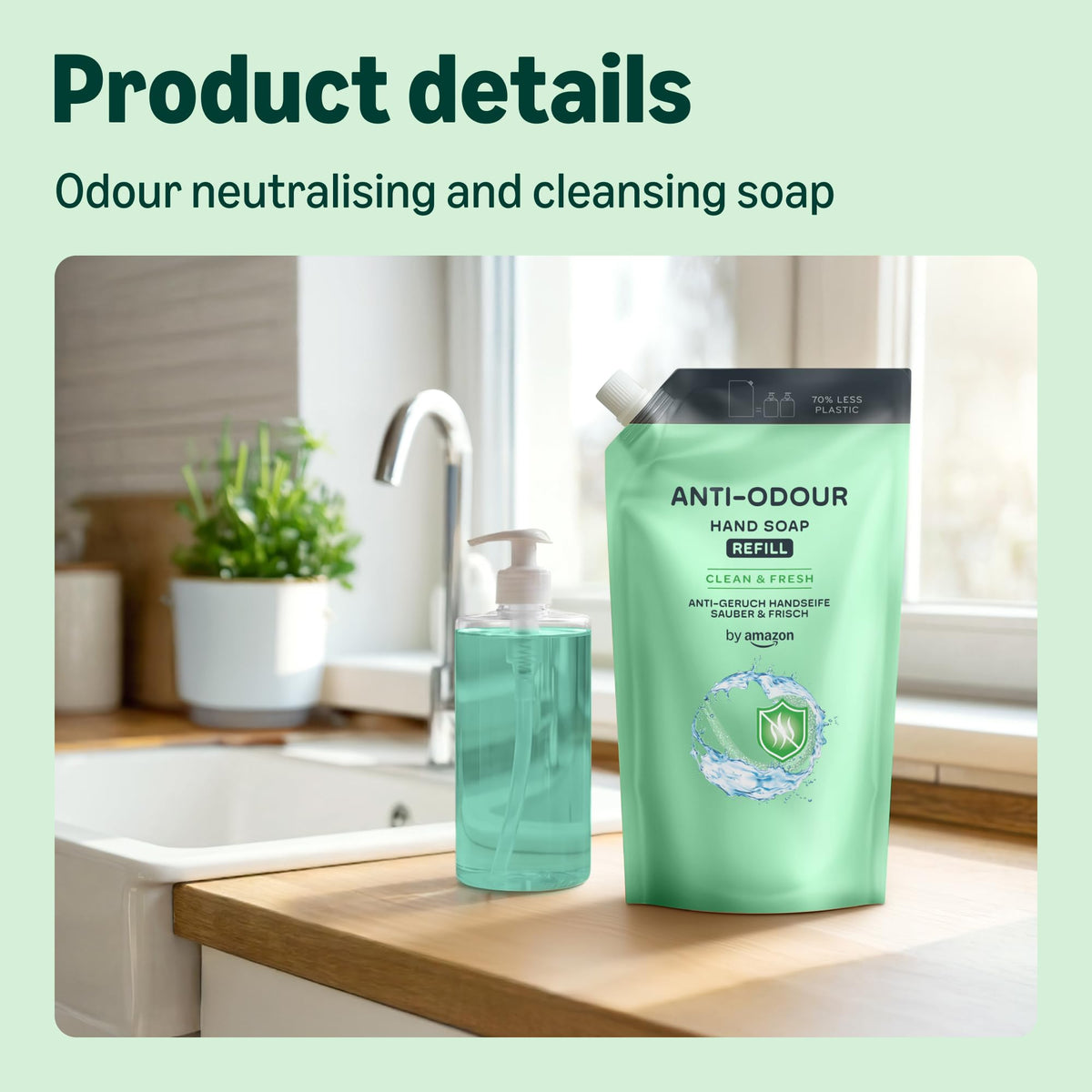 by Amazon Milk & Honey Hand Soap Refill, 2 x 1000ml