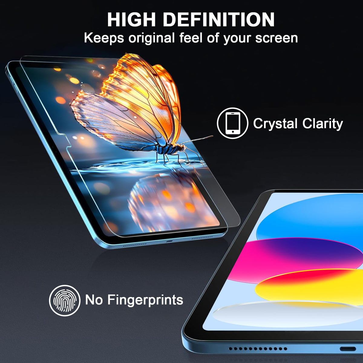 TOPESCT 2-Pack Screen Protector for iPad (A16) 11th/10th Generation (2025/2022,11 inch/10.9 Inch),9H Tempered Glass Film (iPad 11th/10th Generation（2025/2022), 2 Pack