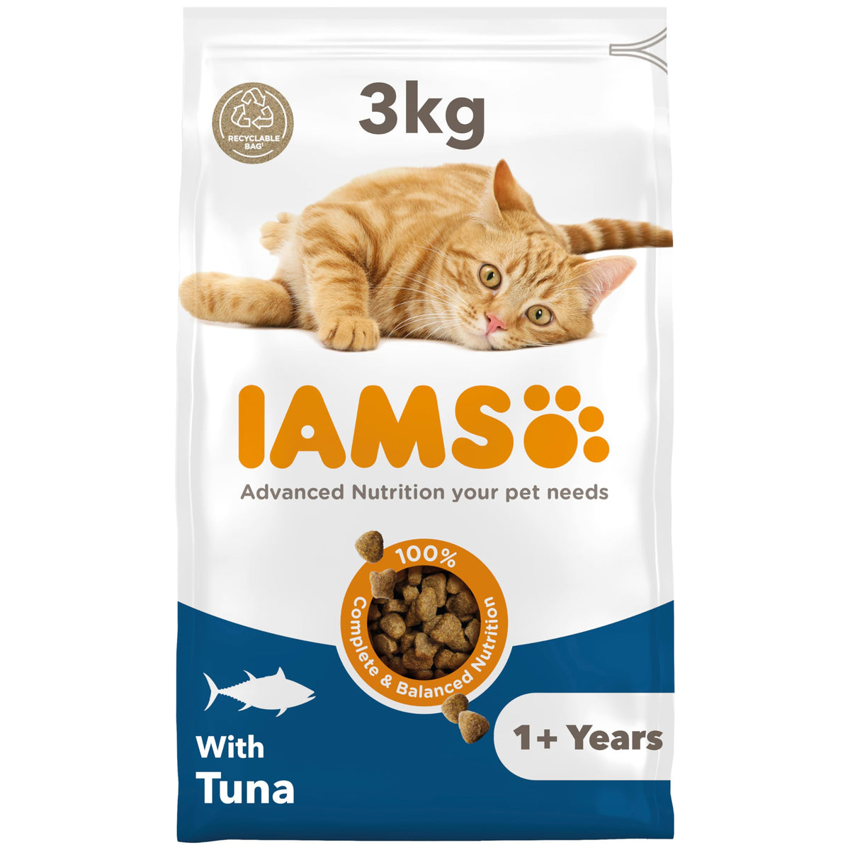 IAMS Adult Complete Dry Cat Food Chicken 3kg - Supports Strong Immune System