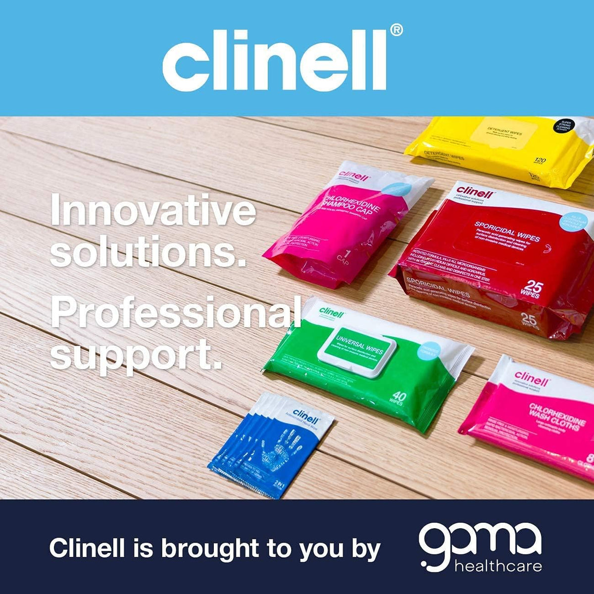 Clinell Antimicrobial Hand Wipes for Cleaning & Disinfecting - Sanitising Wipes, Ideal for Travel - Dermatologically Tested, Kills 99.99% of Bacteria & Viruses - 84 Wipes