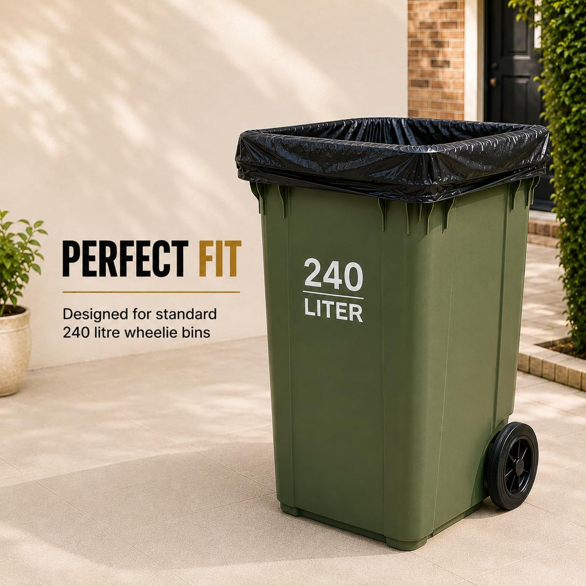 Haya Home 50L 50 Bin Bags Heavy Duty Bin Liners, Black Plastic Refuse Sacks large Garbage Waste Dustbin Bags for Kitchen Home Office DIY Garden from 100% Recycled Material