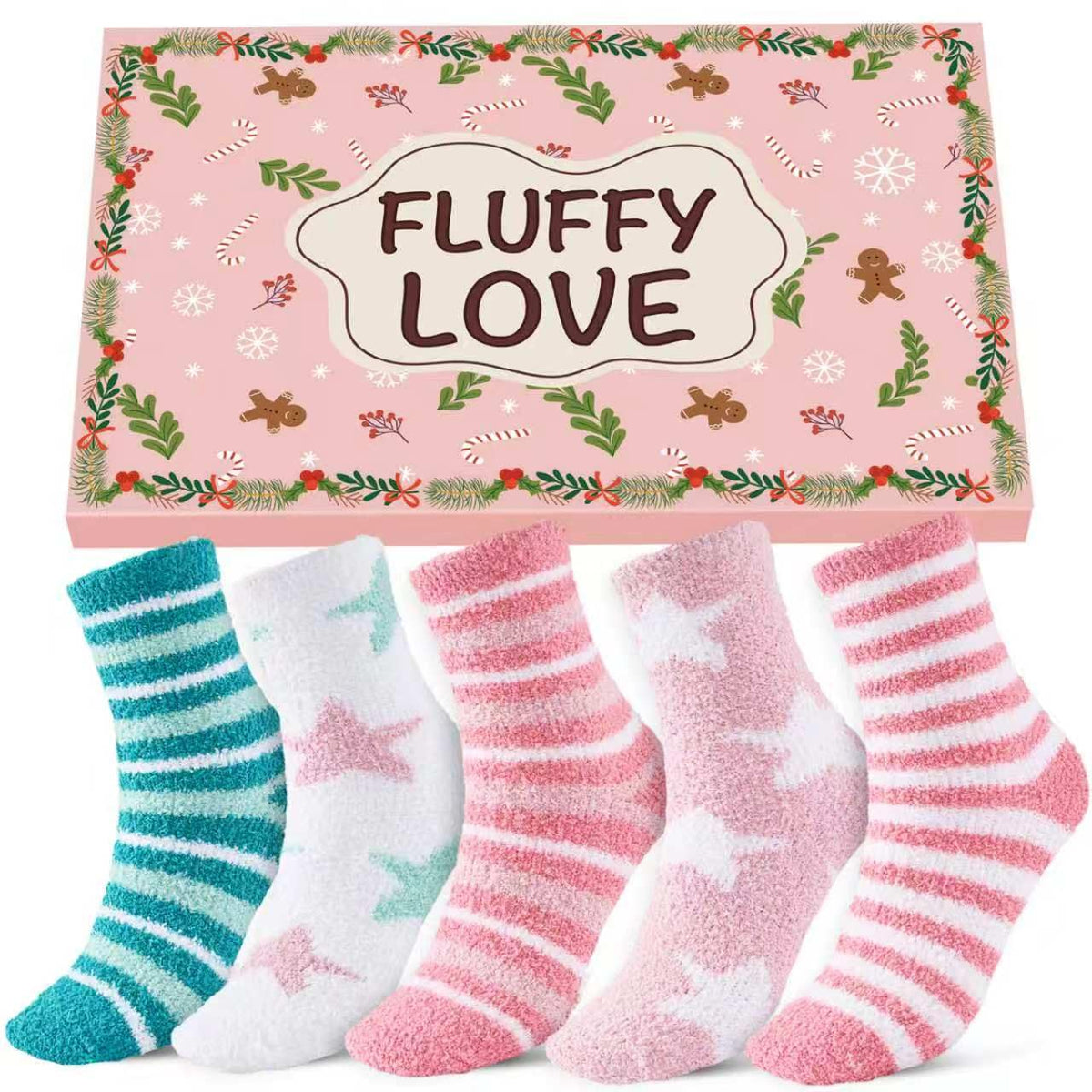 Fluffy Socks for Womens 3-8, Cosy Warm Bed Socks with Gift Box