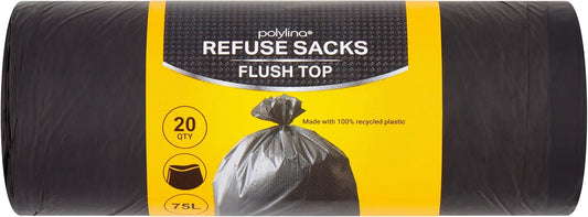 20 Refuse Sacks Flush Top 75L