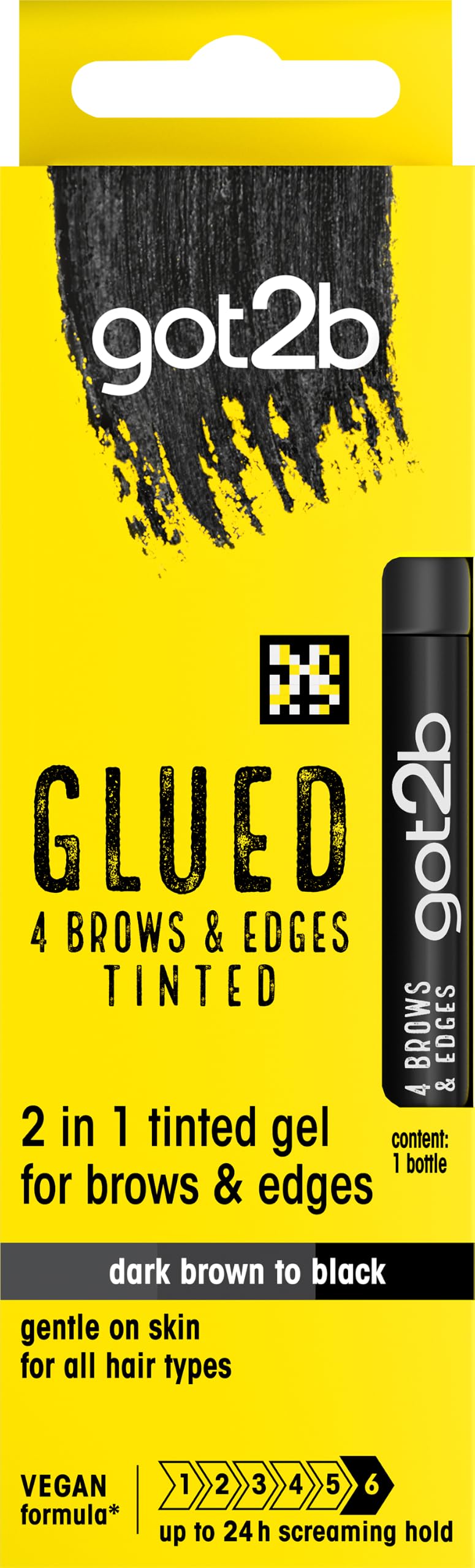 got2b Glued 4 Brows and Edges, Screaming Hold Brow Gel, Clear, 16ml