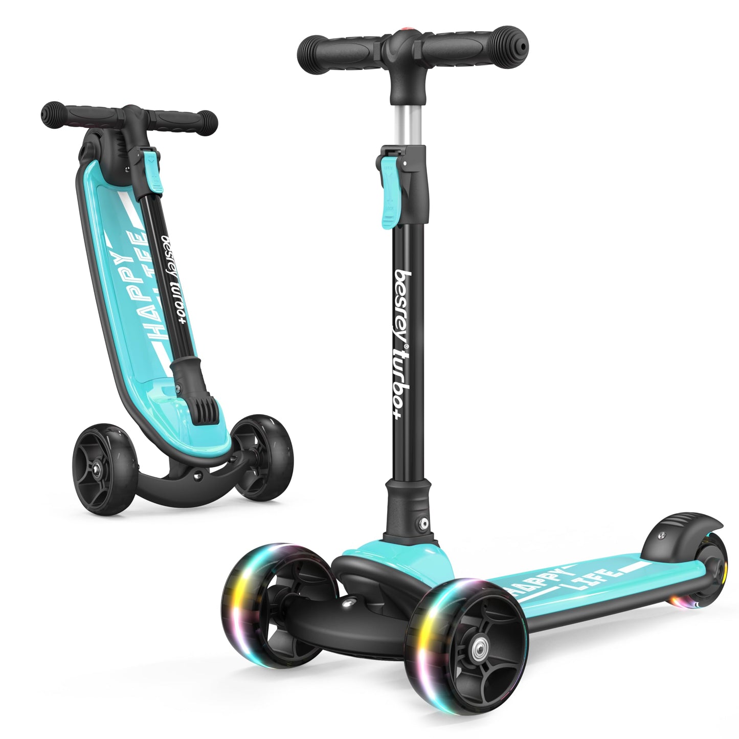 besrey 3-Wheel Toddler Scooter with Lean-to-Steer — Foldable, Anti-Slip Deck | Max 50 kg