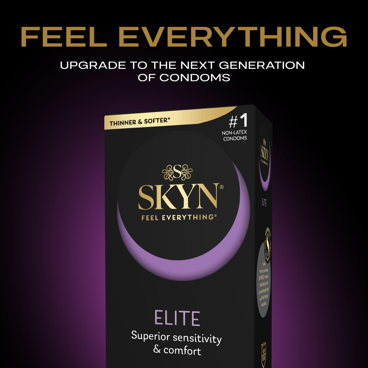 SKYN Elite (Pack of 10) Regular Size, Ultra-Thin Latex Free Condoms for Men