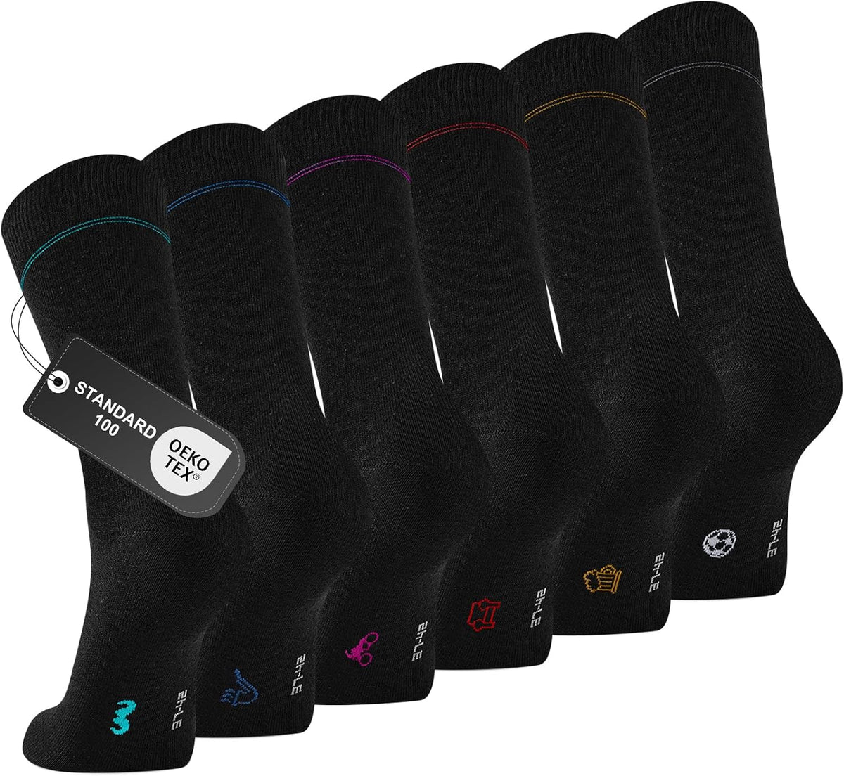 Mens Socks, 6/12 Pairs Cotton Business Socks for Men