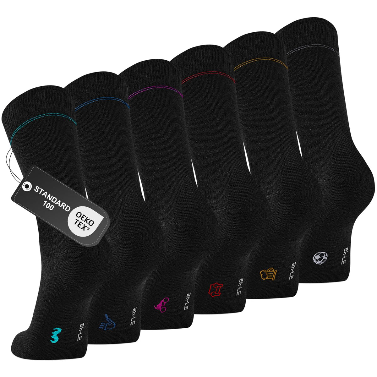 Mens Socks, 6/12 Pairs Cotton Business Socks for Men
