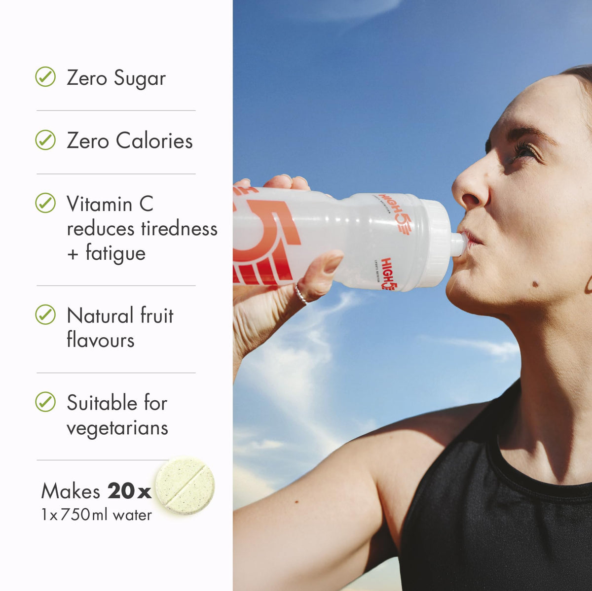 HIGH5 Zero Electrolyte Tablets for Hydration, Berry, 20 Tablets