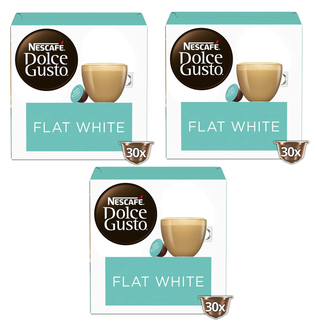 Nescafé Dolce Gusto Flat White Coffee Pods 16 Pods | Multipack of 3