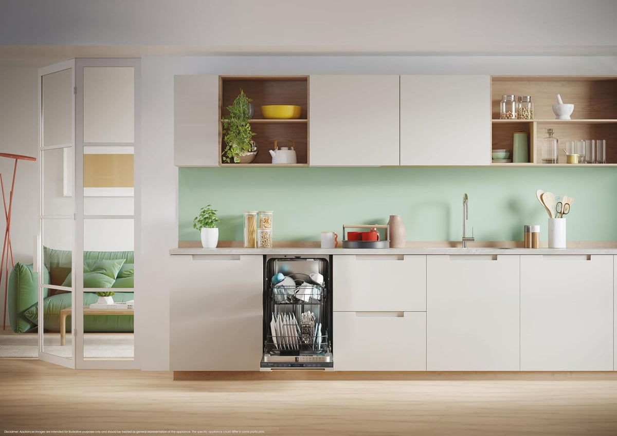 Candy Integrated Slimline Dishwasher, 9 Place Settings, E Class