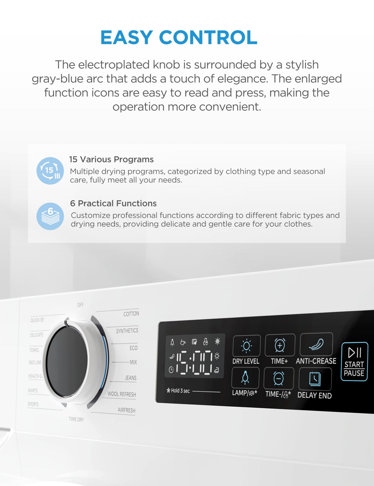 Midea 10kg Washing Machine A-10% Energy Class 1400rpm BLDC Motor Slim White