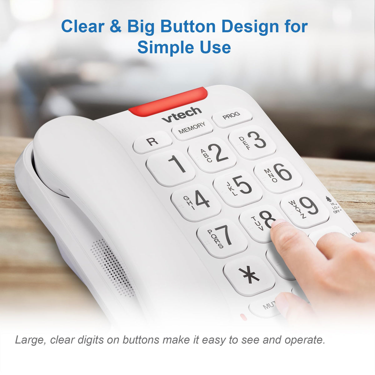 VTech CD1100 Trimstyle Corded Home Phone.No AC Power Required,Landline Phone with last number redial key,ringer control,receiver volume control,recall key,hearing aid compatible,table&wall mountable