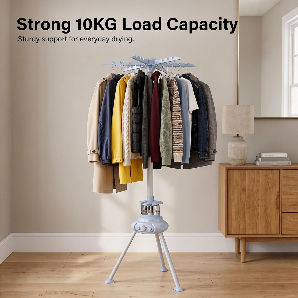 Portable Fast Drying 1000W Electric Clothes Dryer Heated Indoor Home Dorms Buddy Hot Air Airer Machine Dri Suitable for All Fabrics Drier
