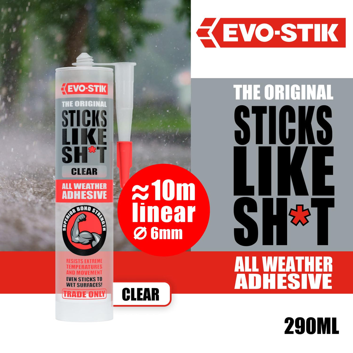 EVO-STIK Sticks Like Sh*t Adhesive Clear - 290ml