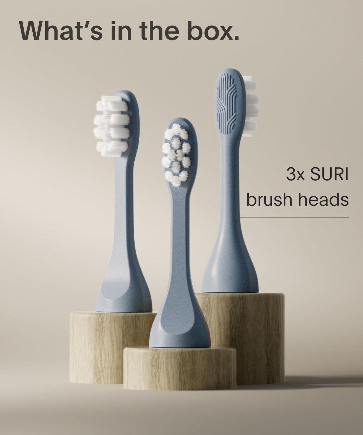 SURI Recyclable Electric Toothbrush Heads | Core & Pro Compatible | Long Lasting Replacement Heads | Pack of 3 | Winter Fern