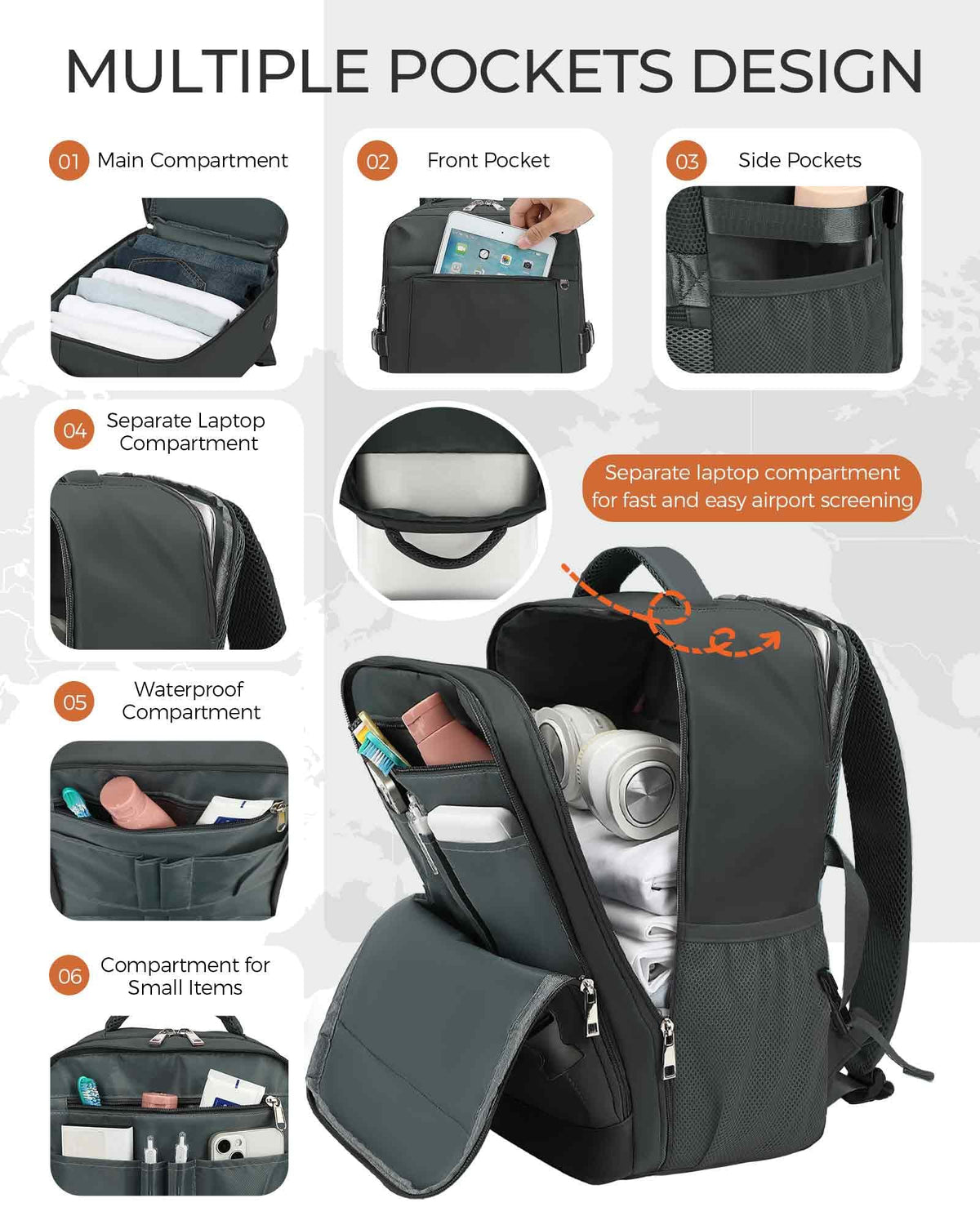 Yankony Ryanair Cabin Bags 40x30x20 Underseat, Travel Backpack Cabin Size