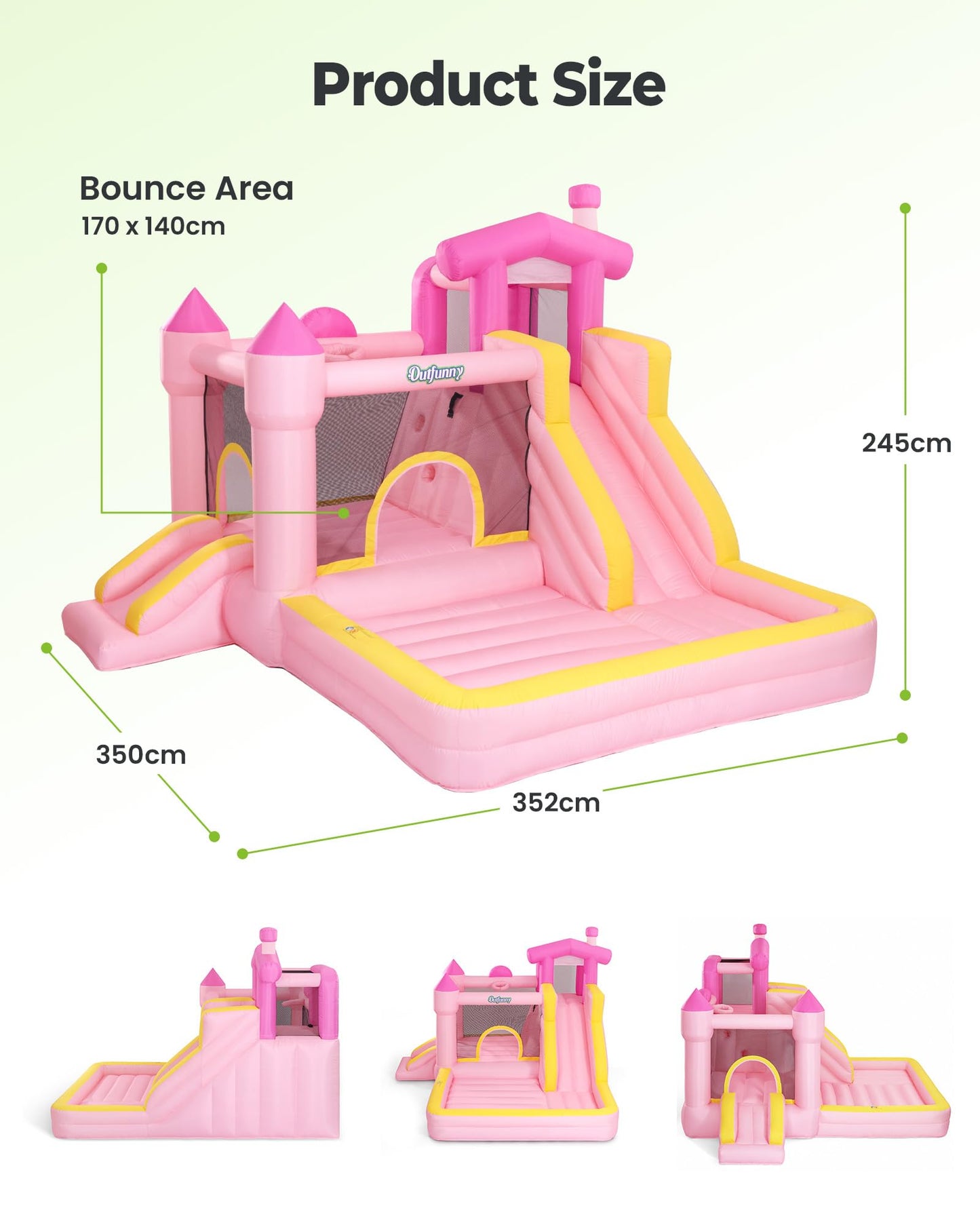 Outfunny 6-in-1 Unicorn Inflatable Bouncy Castle with Blower — 352x350x245cm | Ages 3-12