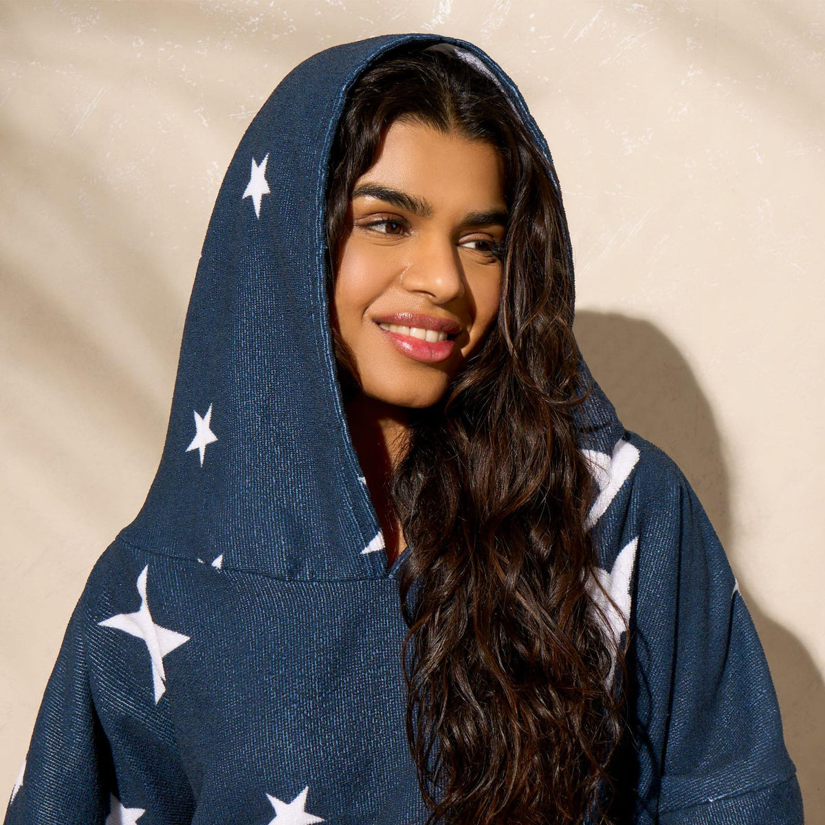 OHS Star Poncho Towel Hooded Swimming Adult Dry Changing Robe Beach Bath