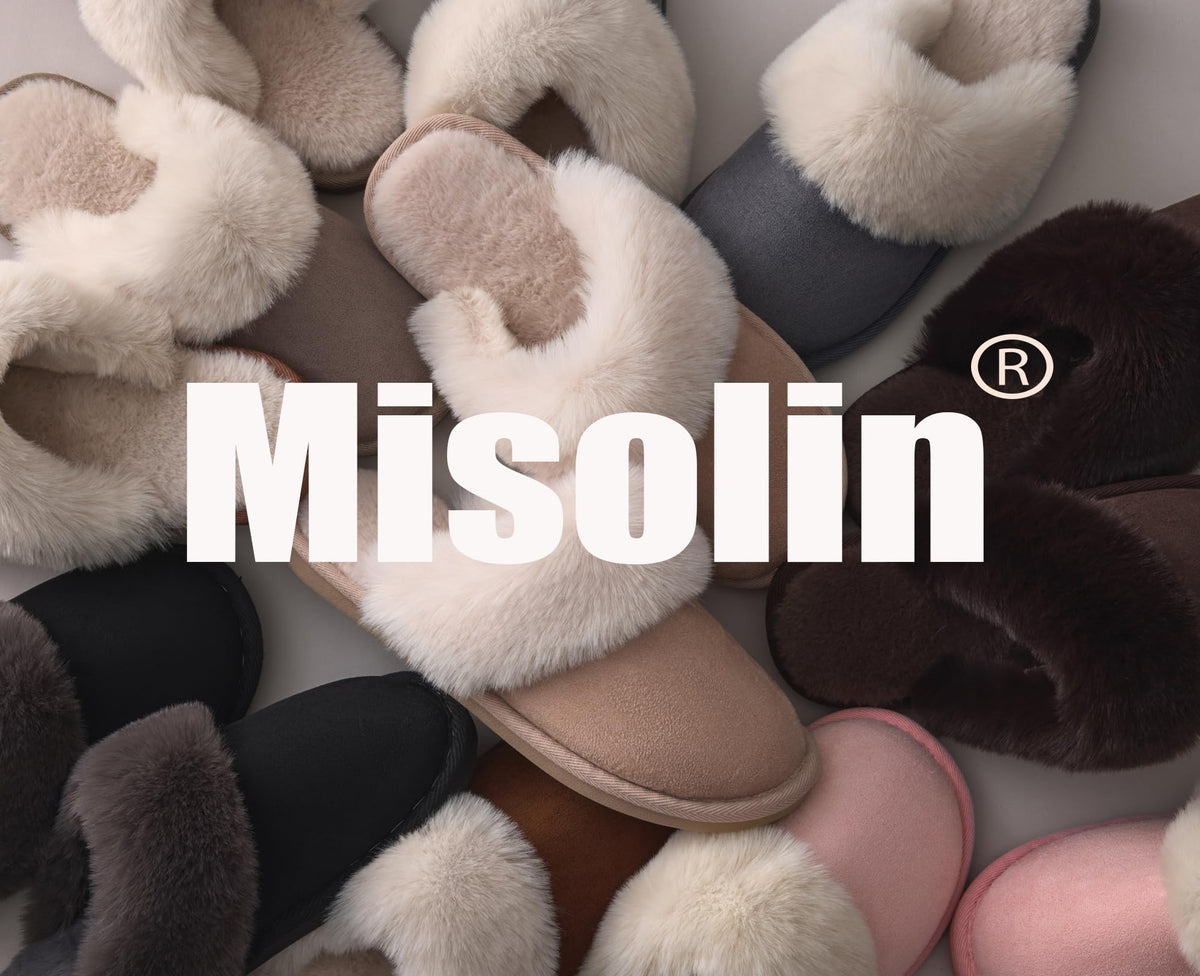 Misolin Womens Slippers With Memory Foam Fluffy Slip-on House