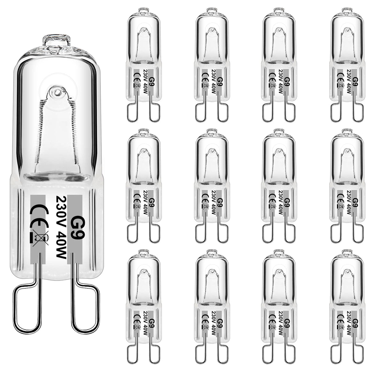 WeshLMPO G9 Halogen Bulbs 25W G9 Bulb Warm White 230V Dimmable for Oven 300 Degrees 12 Pcs