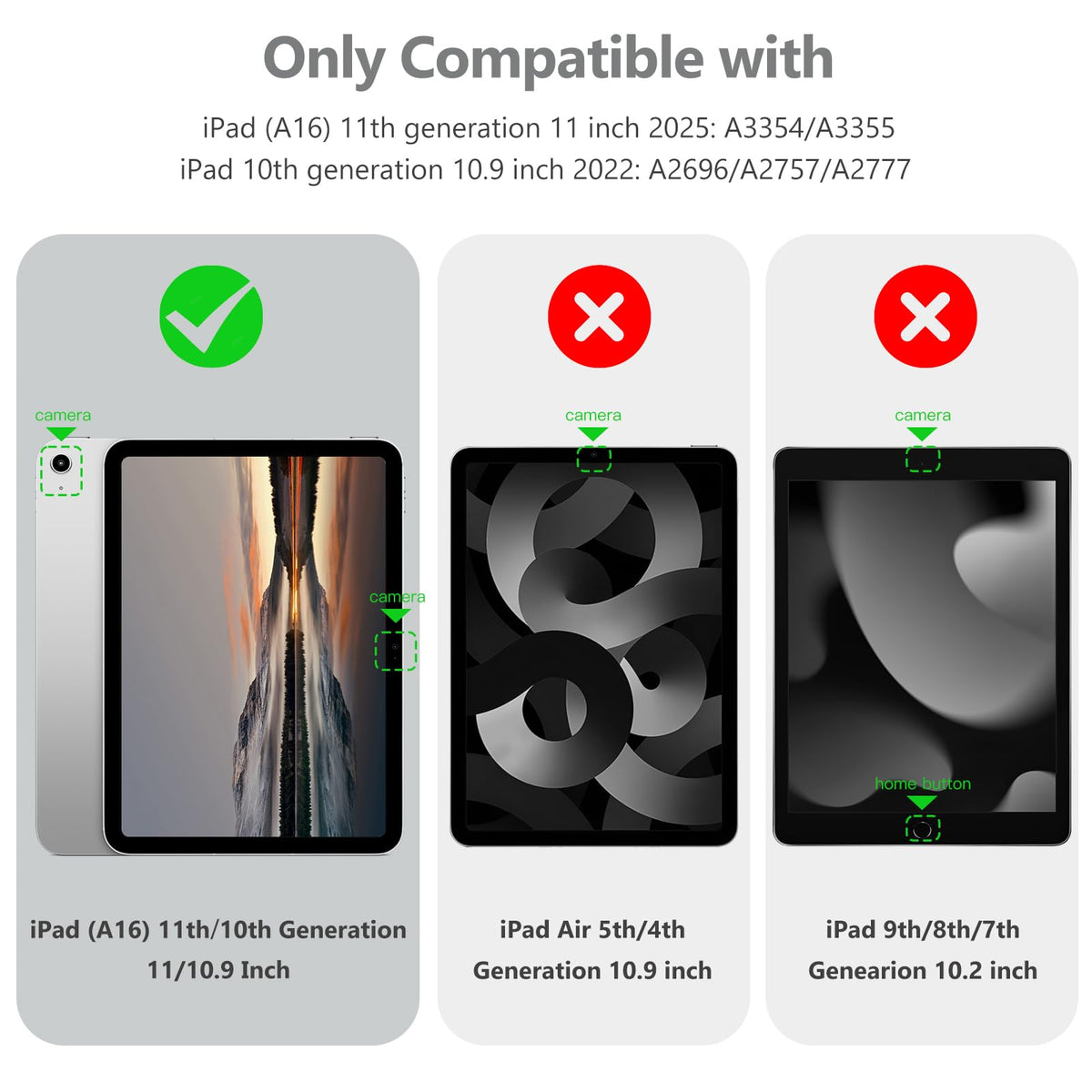 Vobafe Case for iPad A16 11th Generation 11 Inch 2025/iPad 10th 10.9" 2022