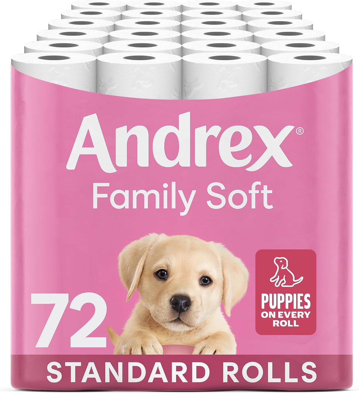 Andrex Family Soft Toilet Roll - 72 Toilet Rolls, Bulk Buy, Fragrance Free, FSC Certified