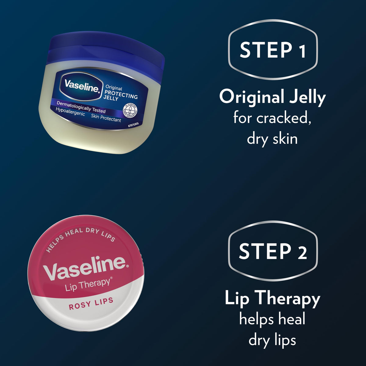 Vaseline Original Pure Petroleum Jelly, 50ml, 100746803 (Pack of 2)