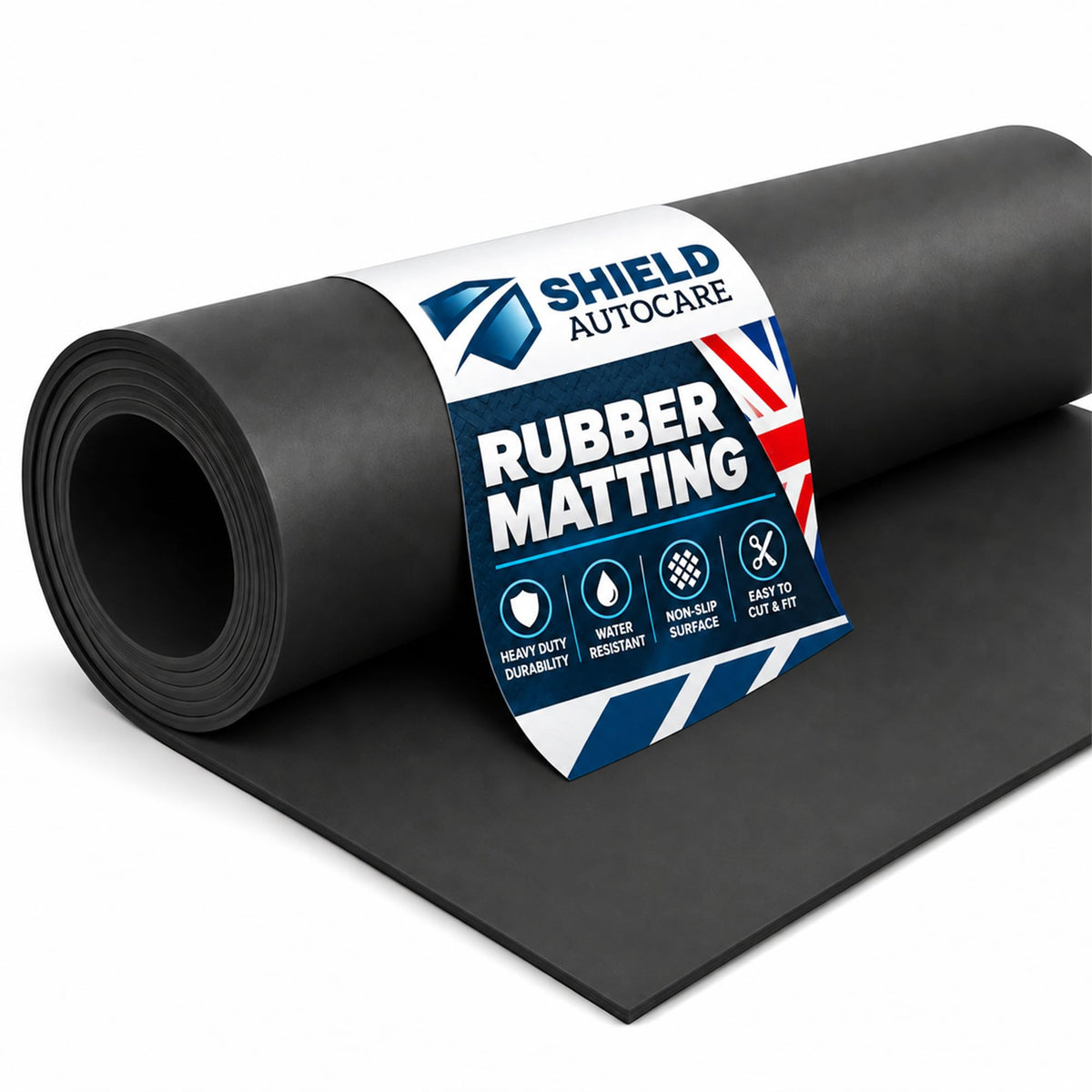 Black Rubber Matting Roll | Thick Heavy Duty Flooring Mat, Indoor & Outdoor, Non-Slip, Waterproof & Easy to Cut | Ideal for Garage, Vans, Gym, Shed Floor | 3mm (4.5m x 1.5m, Small Diamond)