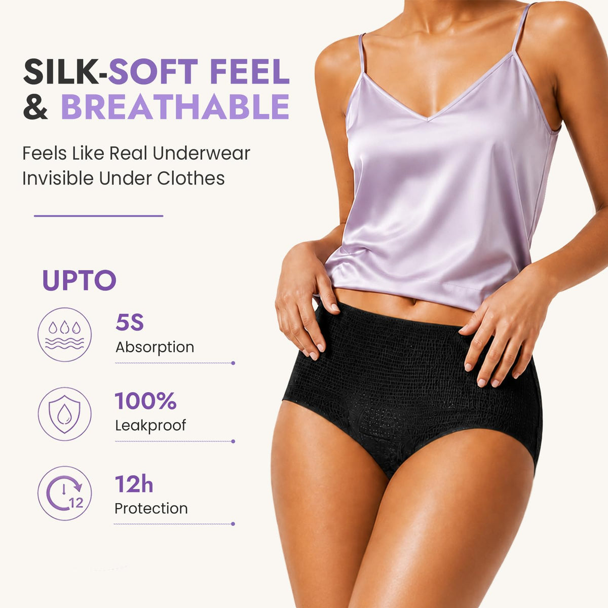 MOLLIS Disposable Period Pants Heavy Flow, Postpartum Underwear L/XL 8 Ct