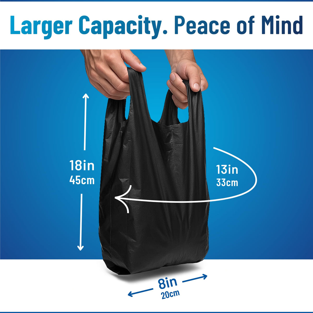 Adult Nappy Bags - 200 Pack, 20% Thicker Sacks, Easy Tie Handles, Odour Free, Discreet Black Plastic, Strong Sanitary Disposal Bag, Large Incontinence Pads