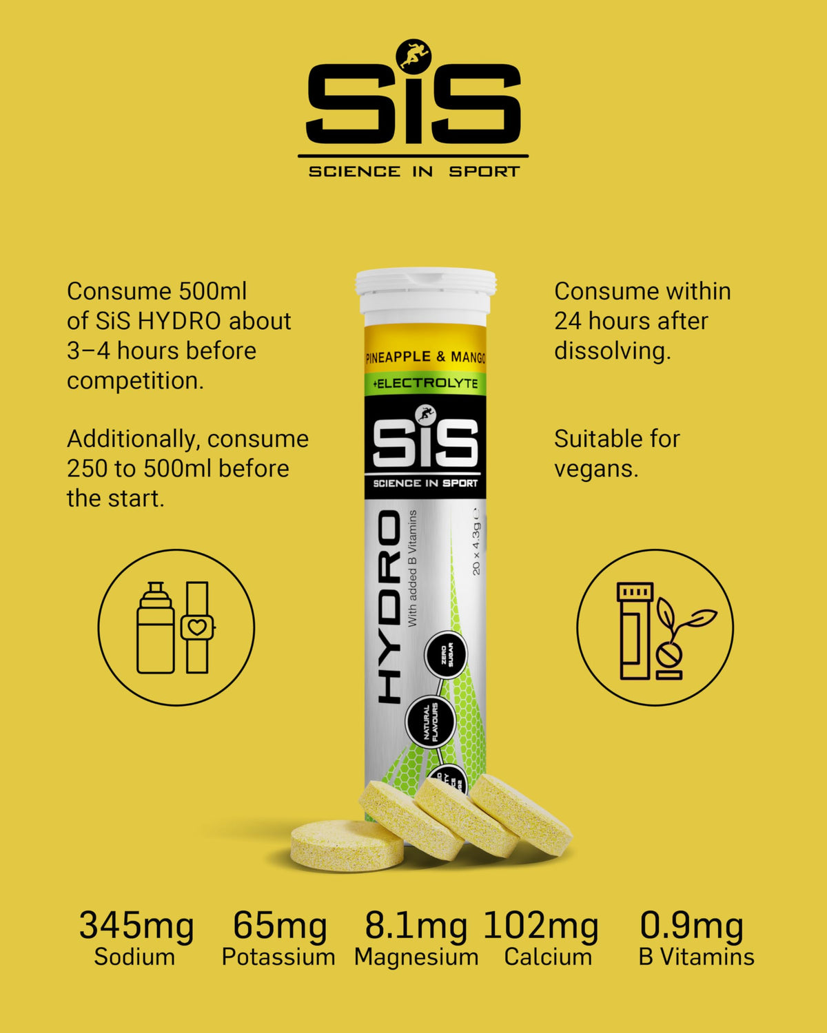 Science in Sport Hydro Electrolyte Tablets, Berry, 20 Tablets