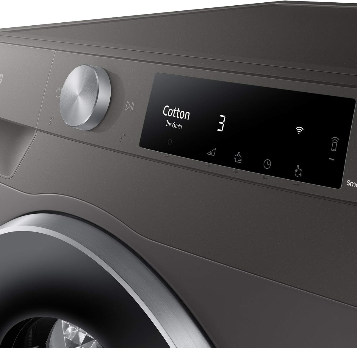 Samsung Series 6 DV90T6240LN/S1 with OptimalDry™, Freestanding Heat Pump Tumble Dryer, 9 kg, Graphite, A+++ Rated