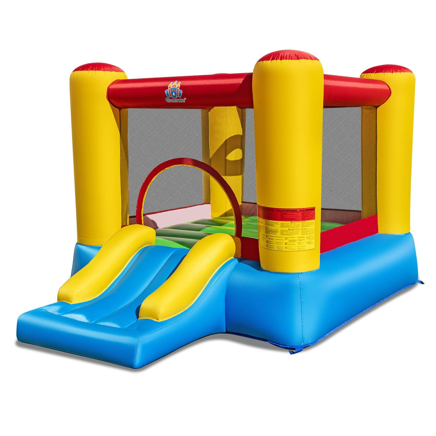 Maxmass Kids Inflatable Bouncy Castle with Slide & Basketball Hoop — 297x203x189cm | Ages 6-14