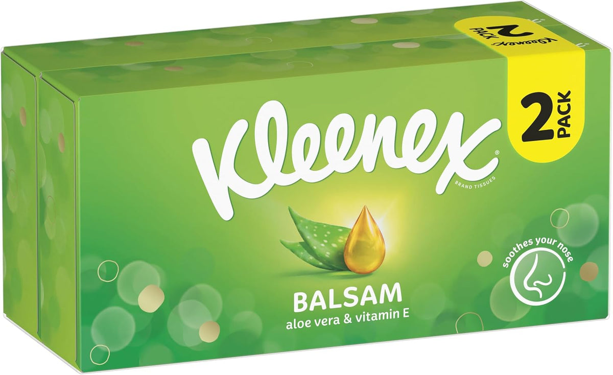 Kleenex Balsam Facial Tissues - Multipack 2 Tissue Boxes
