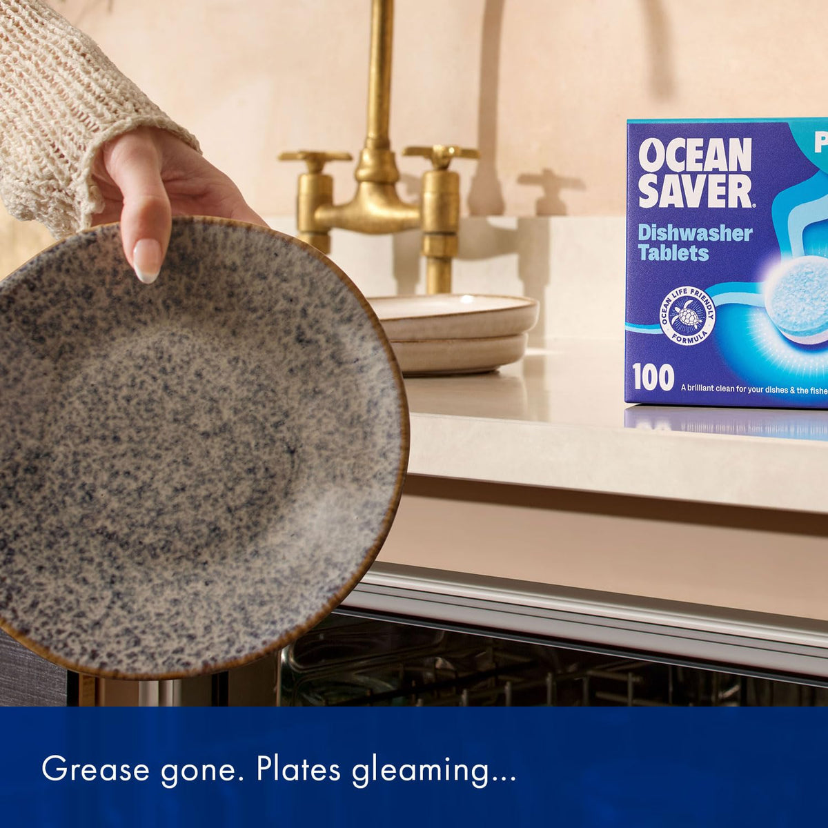 OceanSaver Eco-Friendly Dishwasher Tablets, Pack of 30 | 3-in-1
