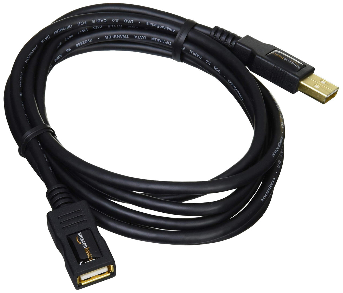 Amazon Basics USB 2.0 A-Male to A-Female Extension Cable, 1 m/3.3 Feet, Black