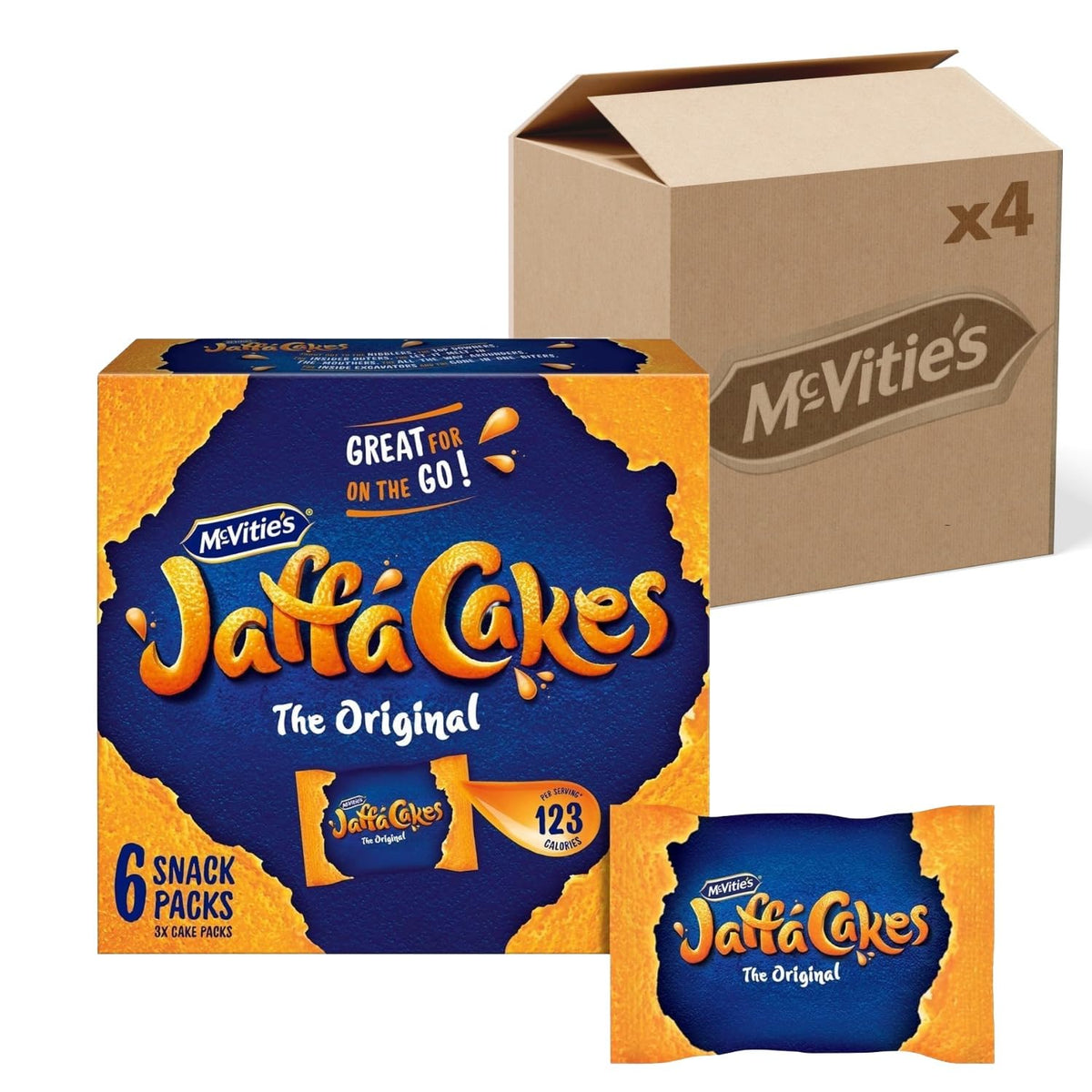 McVitie's Jaffa Cakes Original Biscuits Snack Pack, 6 x 3 Cakes, 198 g
