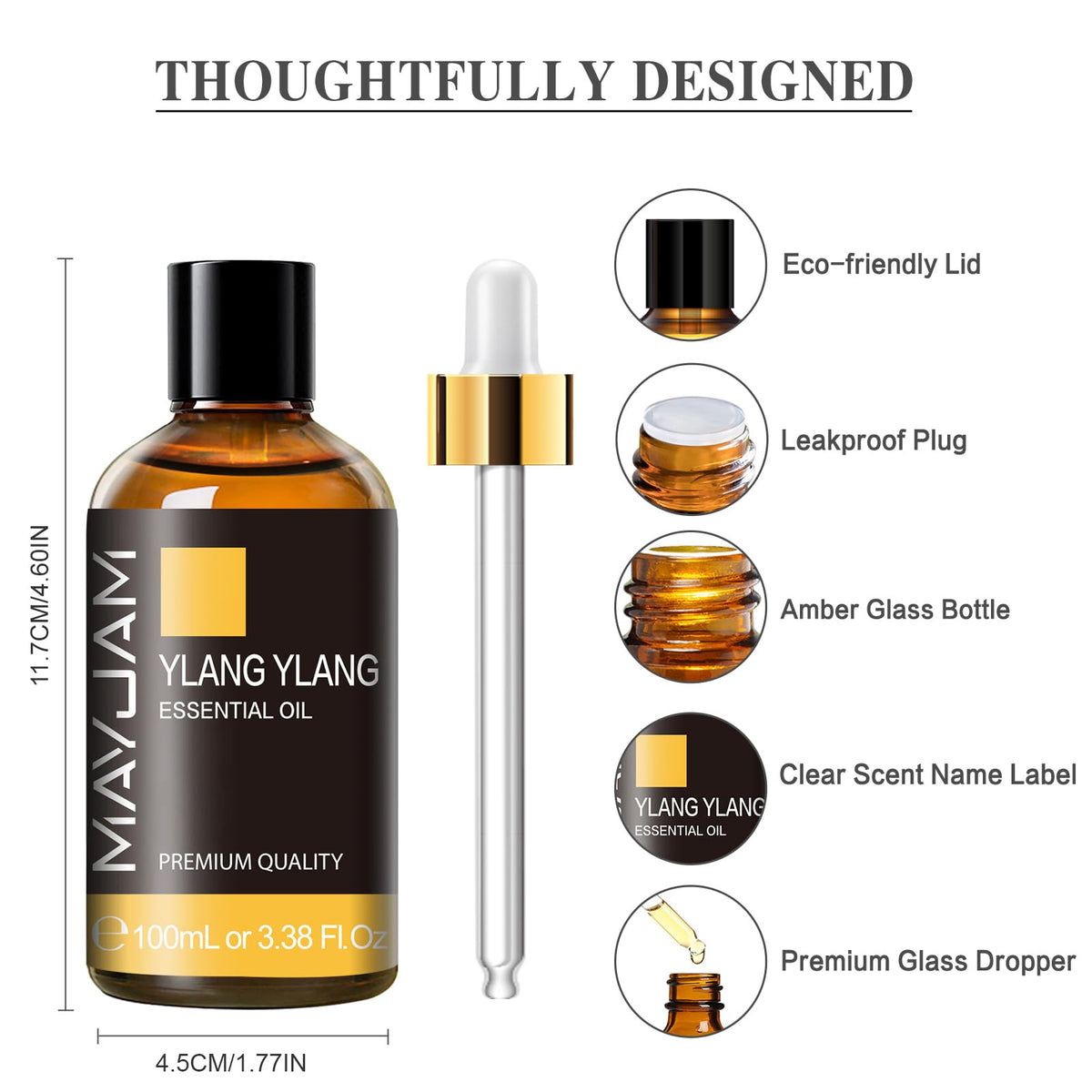 MAYJAM Peppermint Essential Oil 100ML - Premium Diffuser Oil