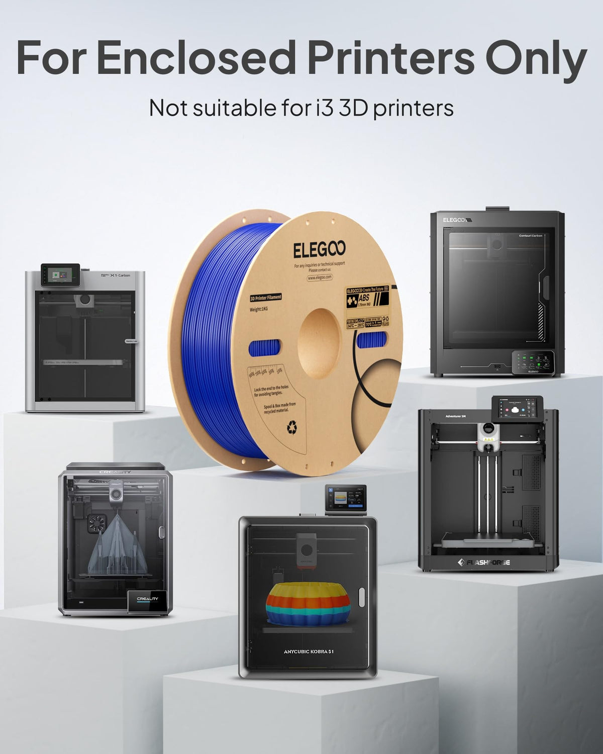 ELEGOO TPU Filament 1.75mm Grey 1KG, 95A Flexible Soft 3D Printing Filament 1KG Spool(2.2lbs) Fits for Most FDM 3D Printers