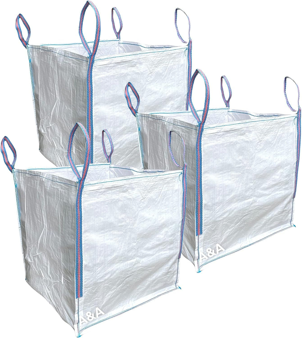 A&A SUPPLIES UK - 1 Tonne Builders Bag 85 x 85 x 85cm FIBC Bulk Jumbo Ton Bags Garden Waste Sack Rubbish Heavy Duty Industrial Woven Material Skip Storage (1 BAG)