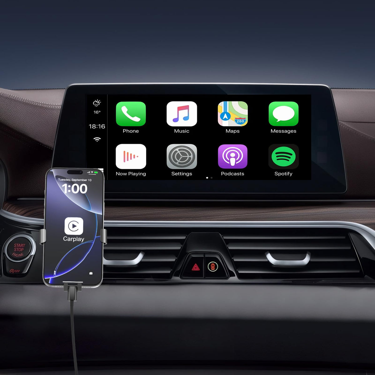 USB to USB C Car Carplay Cable for iPhone18 17,1M USB A to USB C Cable